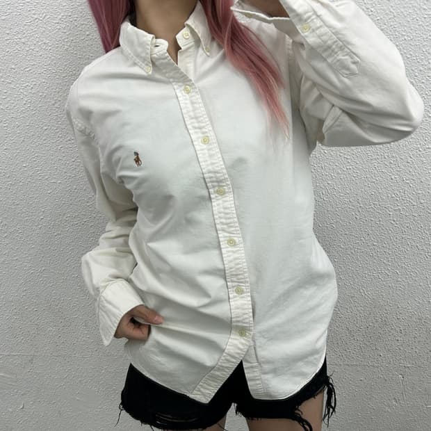 폴로 랄프로렌 옥스포드 화이트 셔츠 M