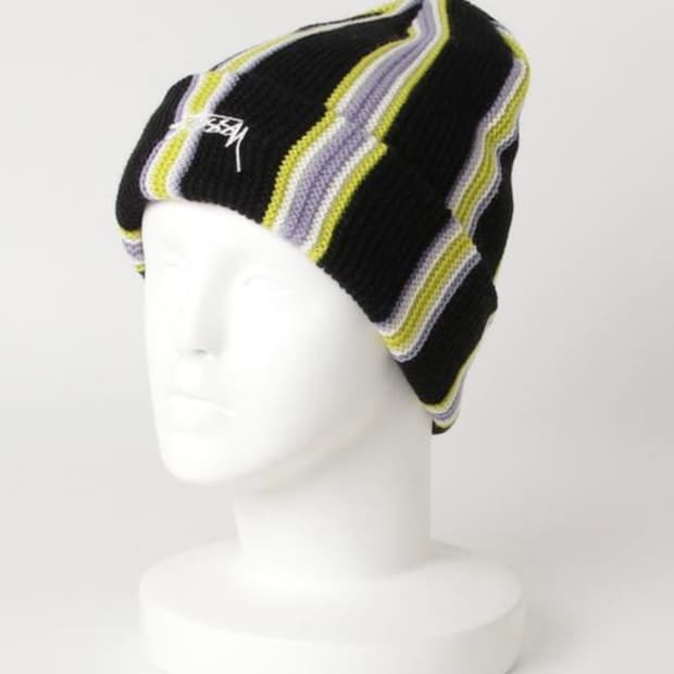 스투시 비니 VERTICAL STRIPE CUFF BEANIE