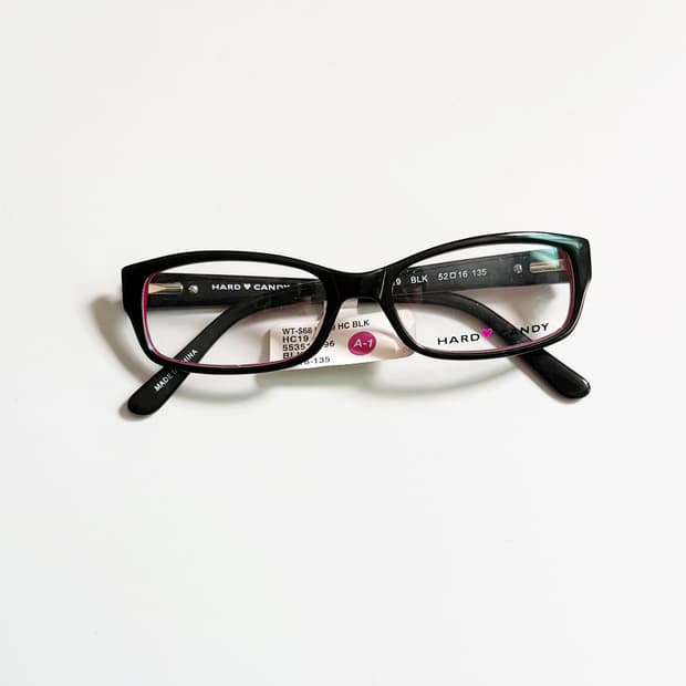 HARD CANDY 뿔테 스퀘어 블랙 핑크 투톤 빈티지 안경