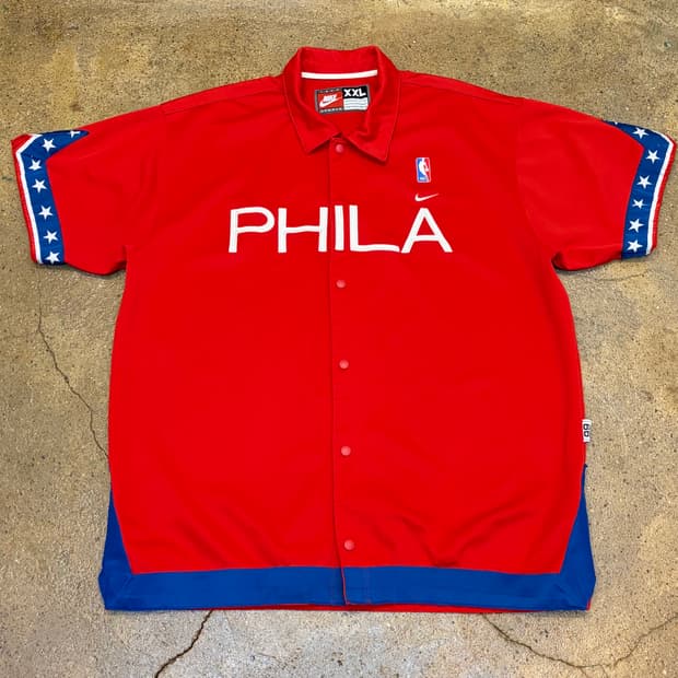 90s USA 나이키 빈티지 필라델피아 세븐티식서스 농구 슈팅 져지 