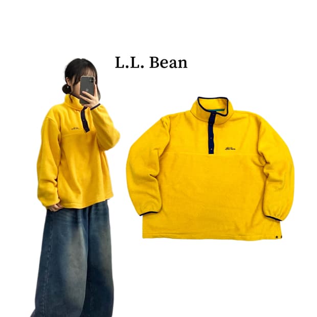 엘엘빈 90s 스냅 버튼 아노락 신칠라 플리스