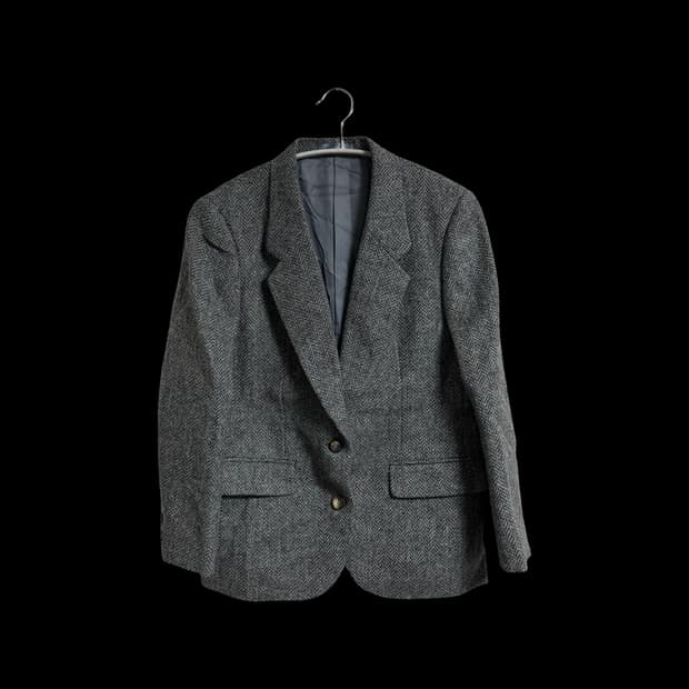 버버리 헤링본 울 블레이저