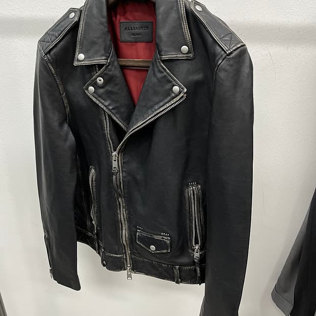 95-100) 올세인츠 워싱 라이더자켓 