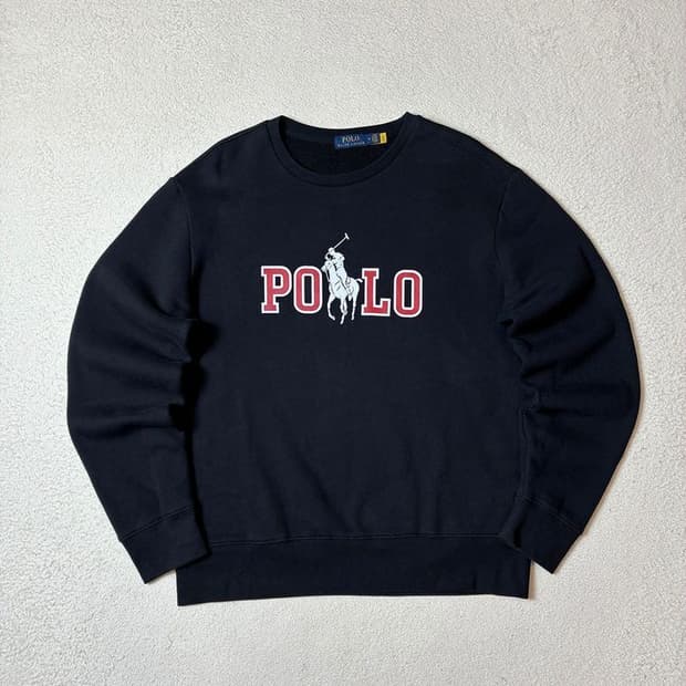 폴로 랄프로렌 피그먼트 레드 빅포니 프린팅 맨투맨 PN7658