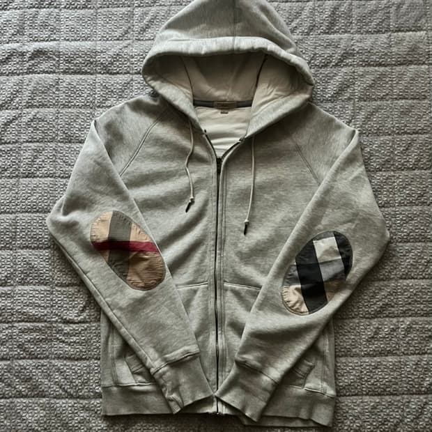 버버리 체크 후드집업