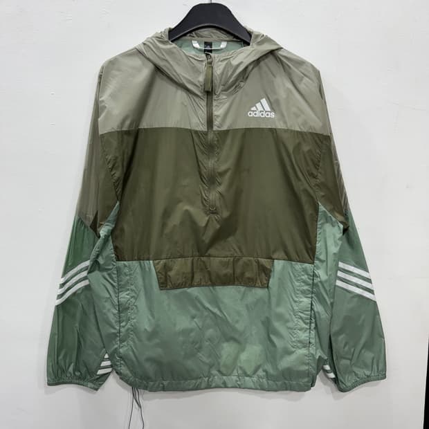 아디다스 배색 삼선 아노락