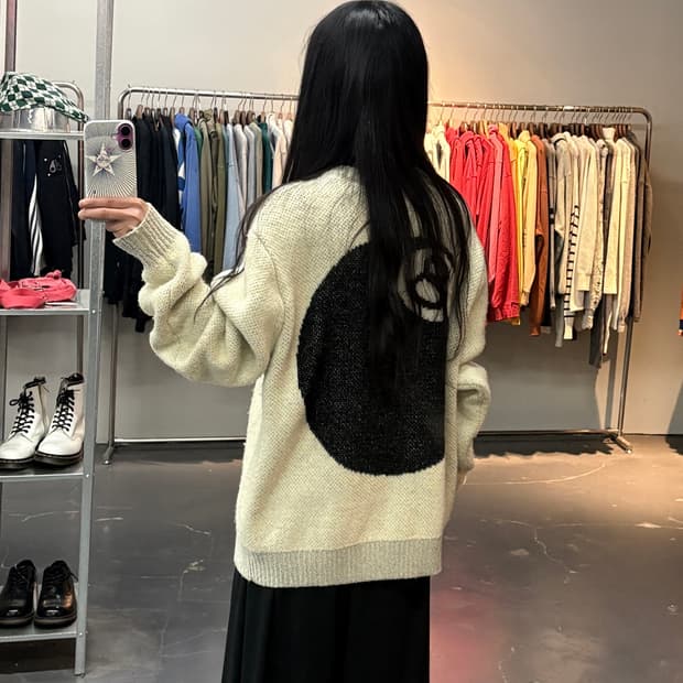 스투시 8볼 그래픽 브러쉬드 모헤어 스웨터 A3762