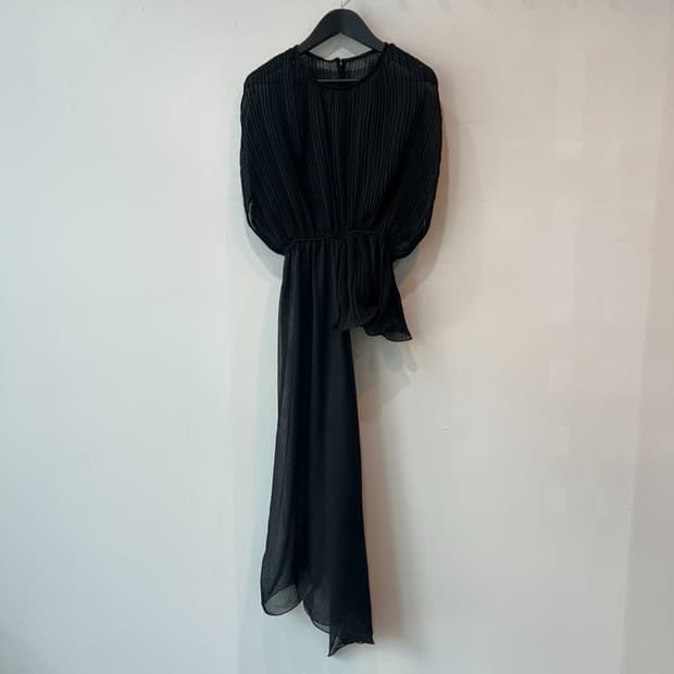 플리츠 언발 시스루 블라우스