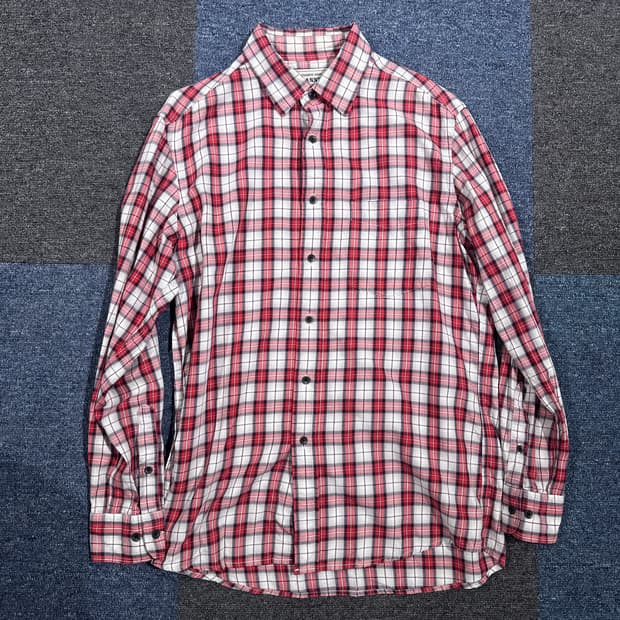어센틱셔츠 플란넬 레드 셔츠