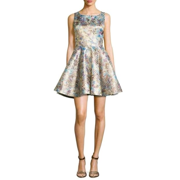 Alice + Olivia Portl Jacquard Metallic