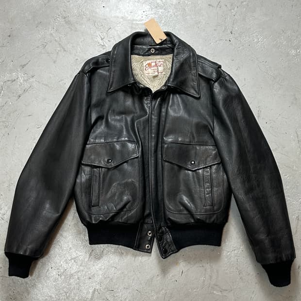 90's 빈티지 엑셀드 디스 레더 봄버 자켓 빈티지 레더자켓