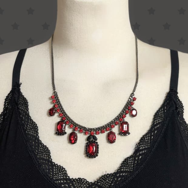 Anna Sui 안나수이 아카이브 로판영애 페어리 루비 레이어드 목걸이