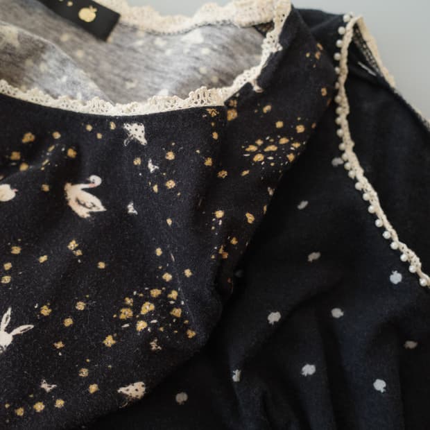 Lace trimming graphic top