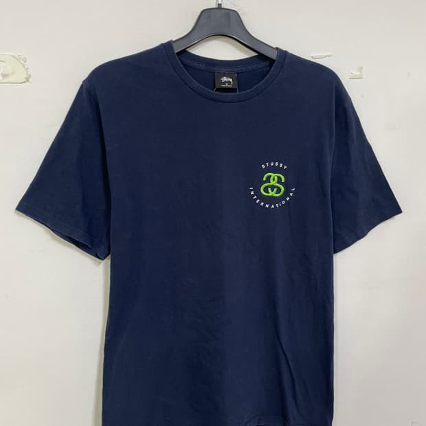 스투시 네이비 인터네셔널 반팔티 