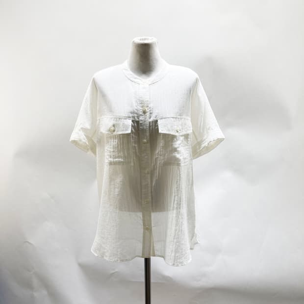 띠어리 정품 여성 시스루헨리넥셔츠 M