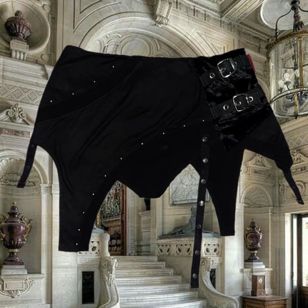 Garter punk layered skirt