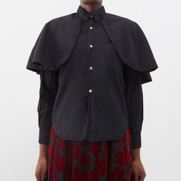 23ss 꼼데가르송 꼼데가르송 케이프 폴리 블라우스xs