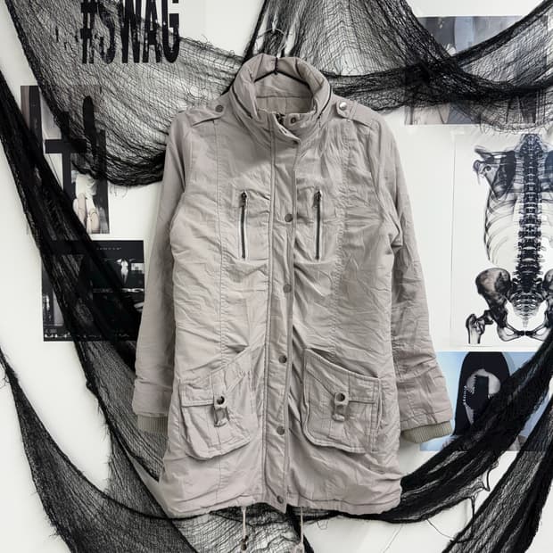 00s zipper detail long jacket