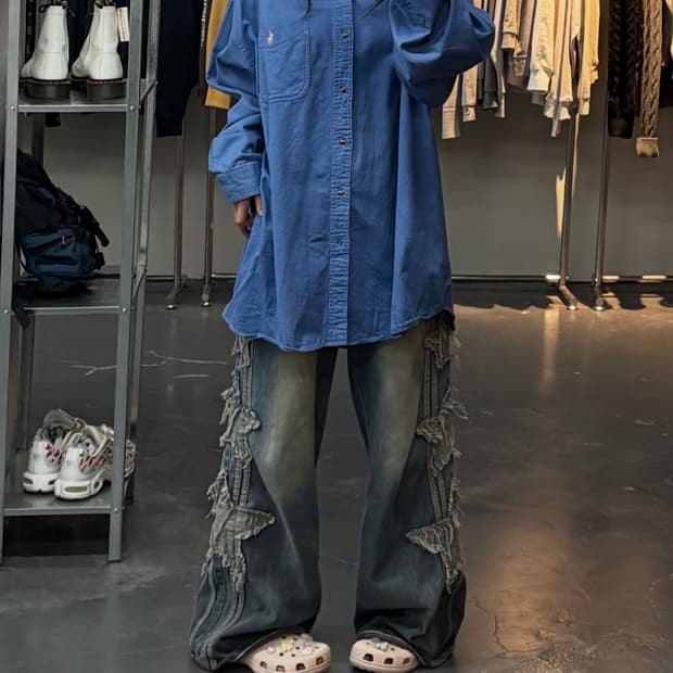 폴로랄프로렌 오버핏블루 옥스포드셔츠 A2964