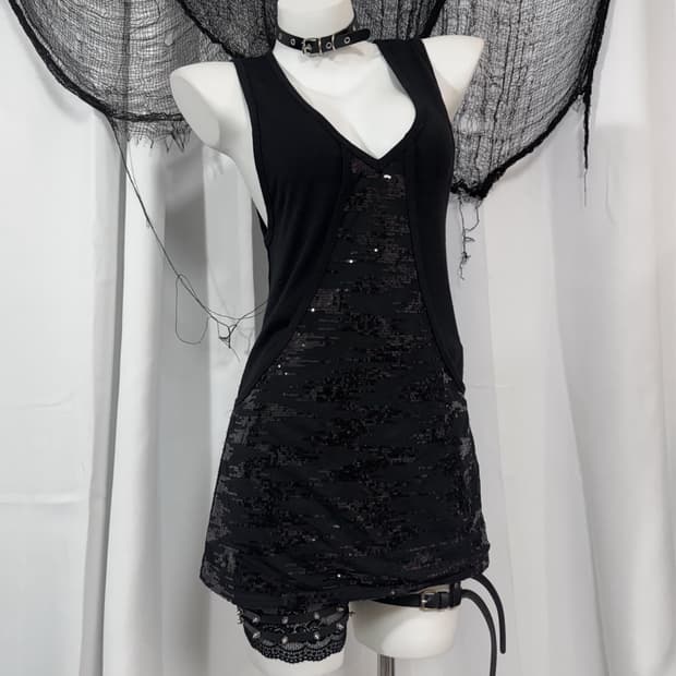 glitter detail sleeveless