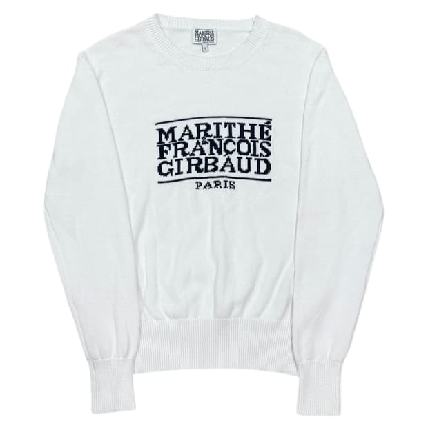 마리떼프랑소와저버 로고 니트 화이트 S