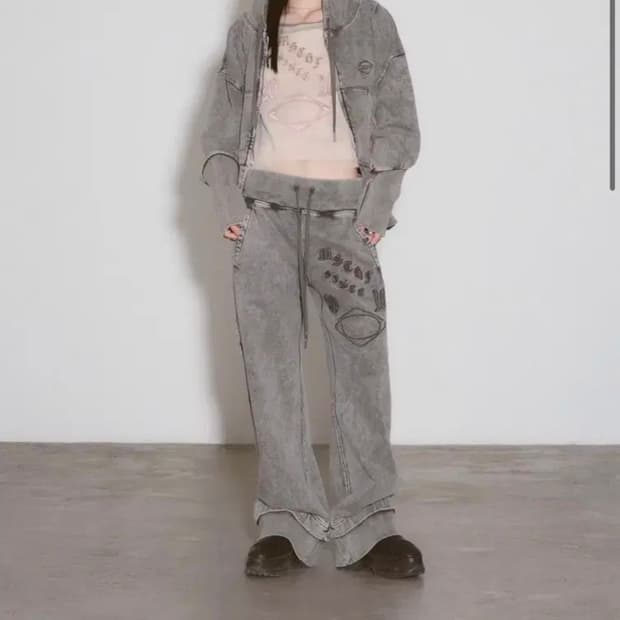 미스치프 BANDING SWEAT PANTS_WASHED CHARCOAL