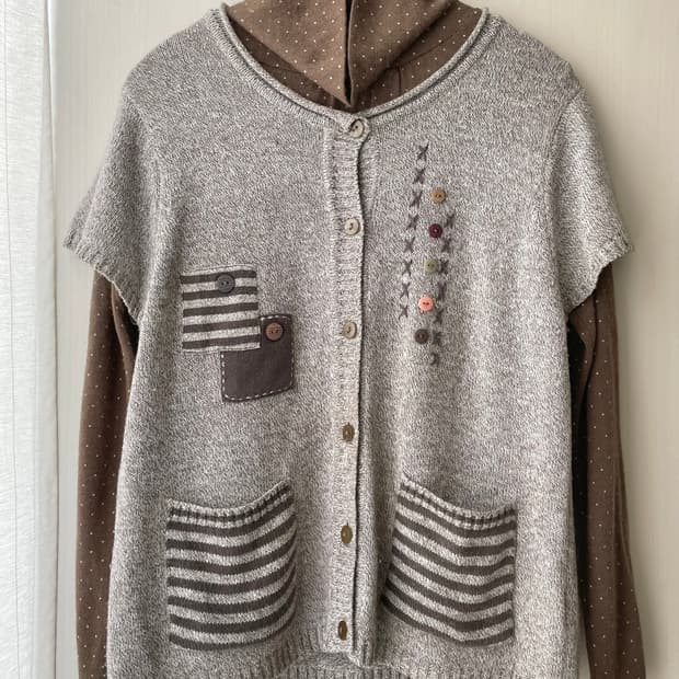 빈티지 모리걸 도트 터틀넥 상의 세트 / 모리걸 히피