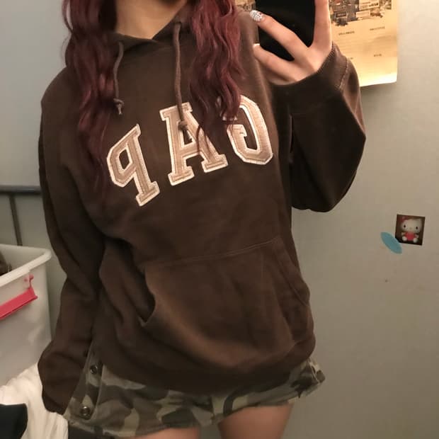 GAP 갭 브라운 후드티
