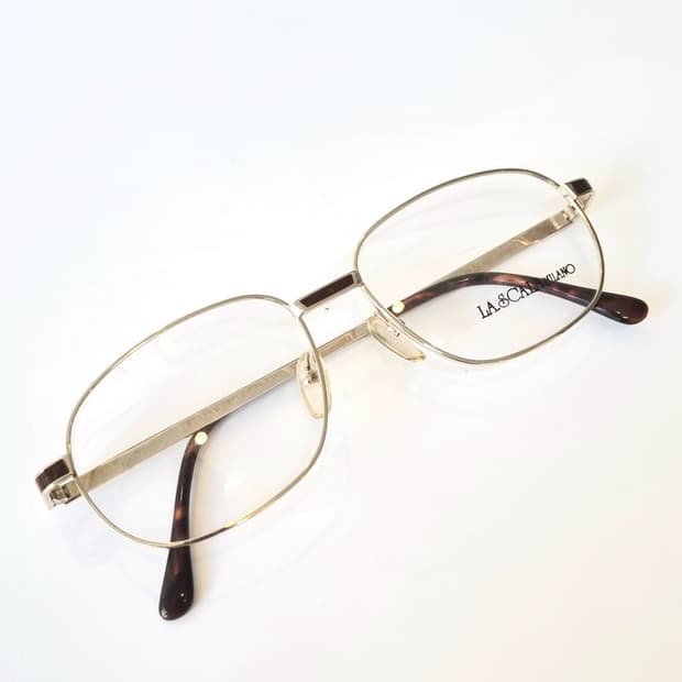 데드스탁  LA SCALA MILANO 안경테 골드 사각 메탈  1451