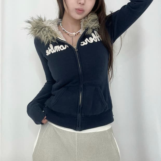 아베크롬비 울프죠 y2k 네이비 후드집업