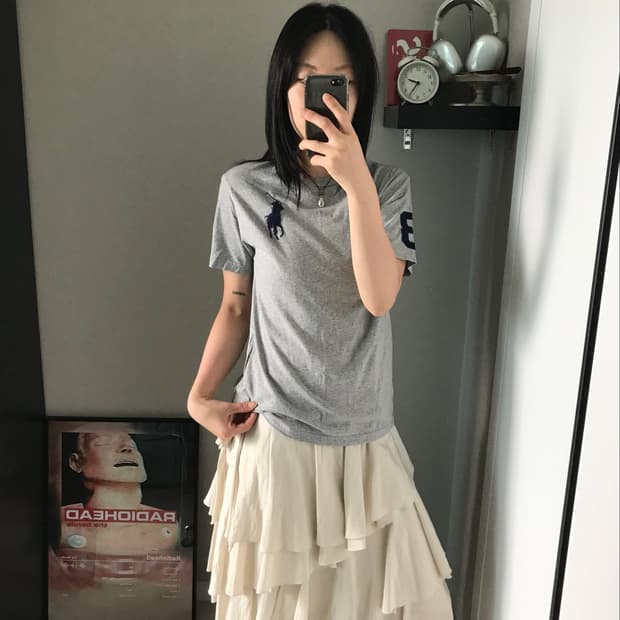 폴로 랄프로렌 빅포니로고 그레이 반팔티