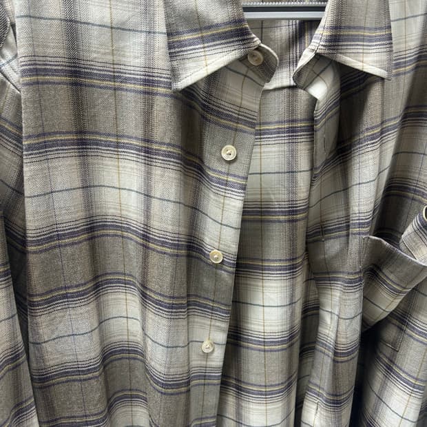 [4] 23AW 오라리 슈퍼 라이트 울 체크 셔츠 라이트브라운
