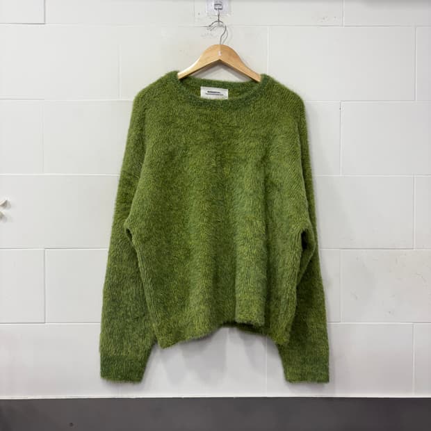 노매뉴얼 헤어리 그린 니트