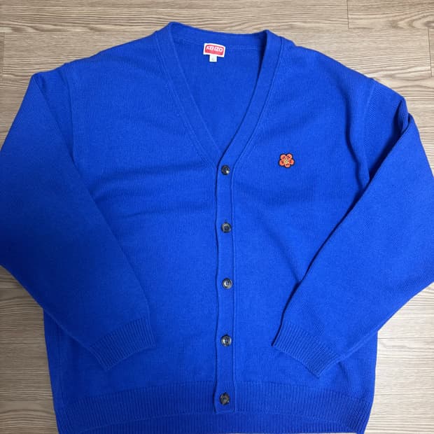 KENZO 겐조 플라워 블루가디건 XL