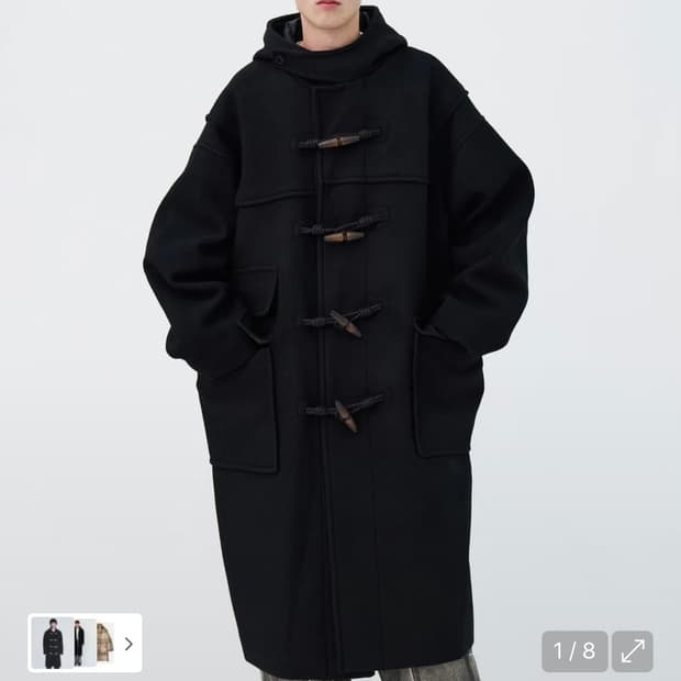 이에이 MAXI DUFFLE COAT 블랙 m