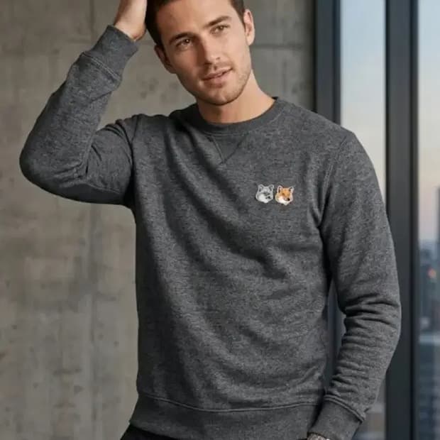 메종키츠네 더블 폭스 맨투맨 차콜