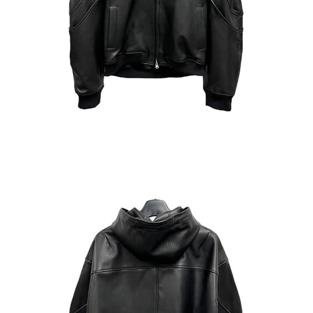 드윕 가죽 후드 자켓