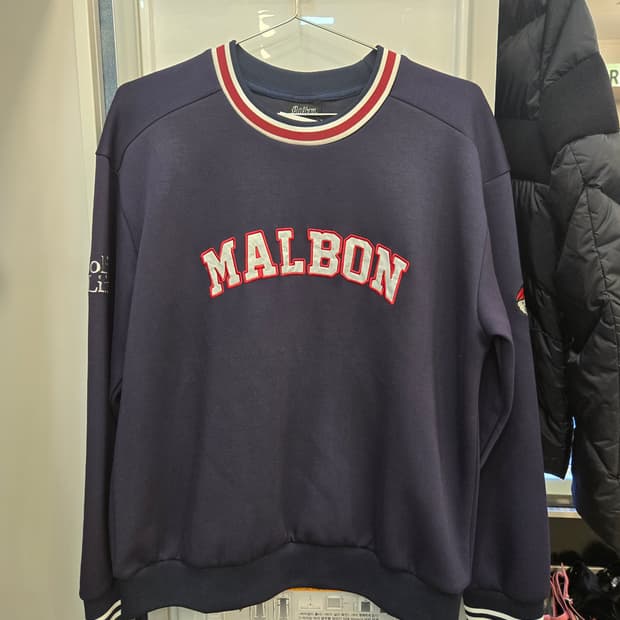 말본 골프 (MALBON GOLF) 네이비 배색 맨투맨 티셔츠 