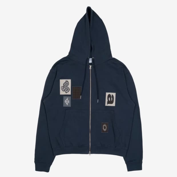 더콜디 TCM frame hooded zip-up (navy) 후드집업