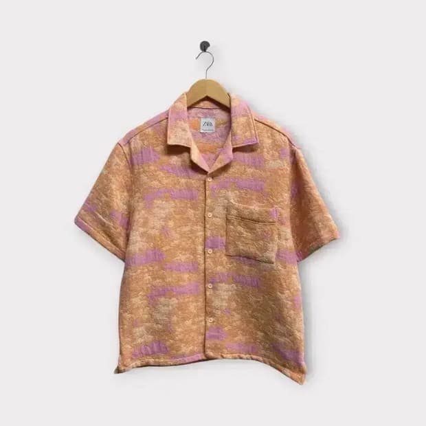 자라 ZARA 부클 반팔 아우터 셔츠 L
