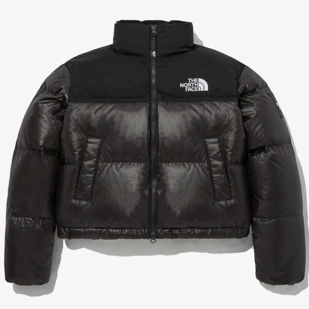 노스페이스 여성 노벨티 눕시 화이트라벨 숏패딩 전소미 크롭 다운 자켓