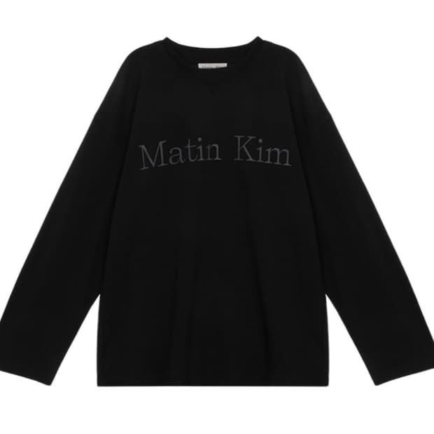 마뗑킴 로고 긴팔 티셔츠 블랙