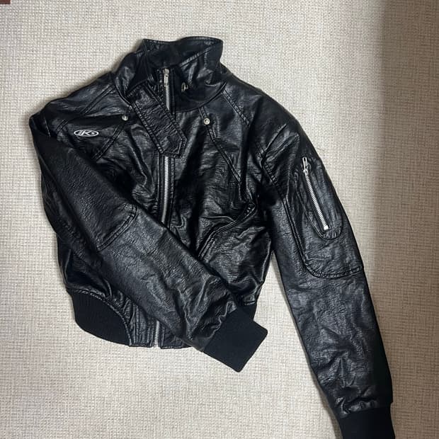 Kashiko 블랙 레더 자켓