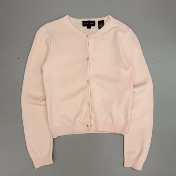 폴로 랄프로렌 여성 라이트핑크 코튼 가디건