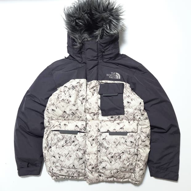 노스페이스 700 노벨티 폴라 구스다운 패딩 자켓 그레이
