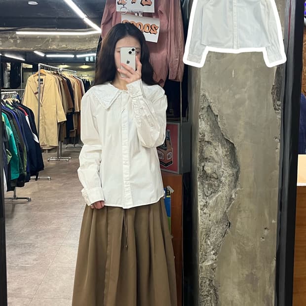 빈티지 카라 블라우스 화이트 #csz3285