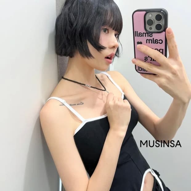 에즈이프캘리 CORSET SLEEVELESS TOP BLACK