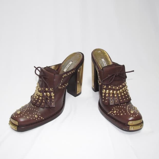 미우미우 힐 뮬 miu miu heel mules