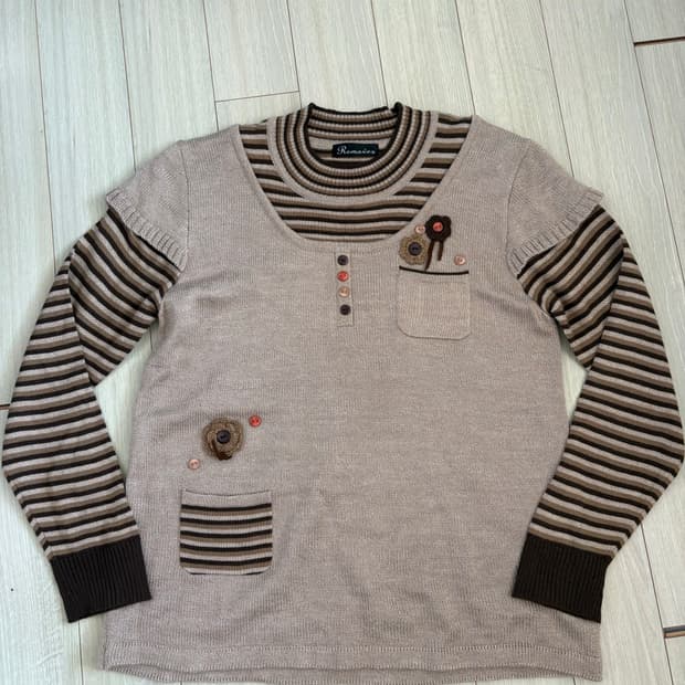 레노마 빈티지 레이어드 니트 판매