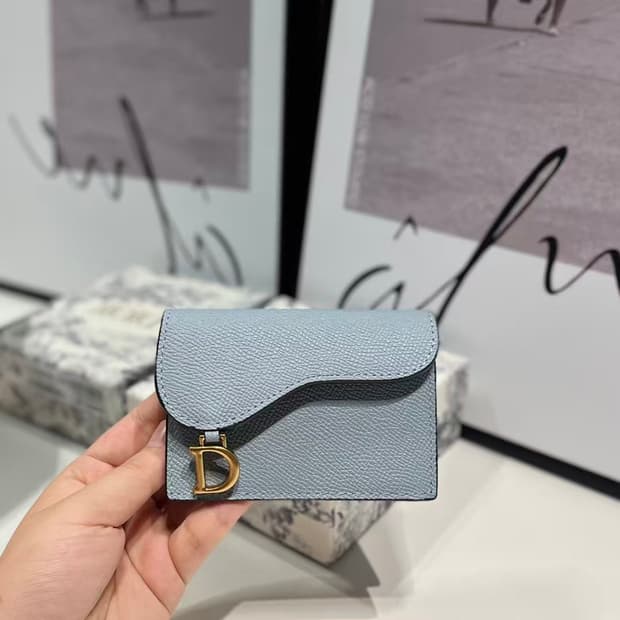 디올 새들 플랩 카드 홀더 그레이 디올 오블리크 자카드
